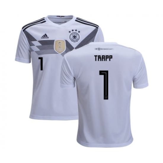 Germany #1 Trapp White Home Kid Soccer Country Jersey