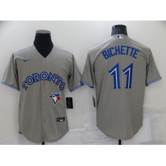 Men's Nike Toronto Blue Jays #11 Bo Bichette Gray Royal Alternate Stitched Baseball Jersey - Ujersey