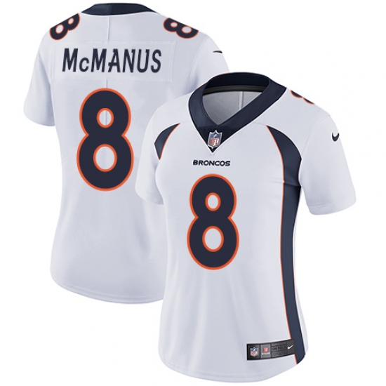 Women's Nike Denver Broncos #8 Brandon McManus White Vapor Untouchable Limited Player NFL Jersey - Ujersey