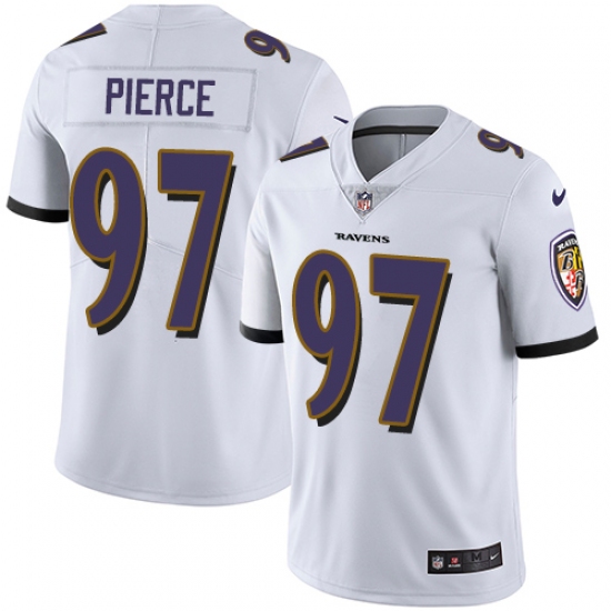 Men's Nike Baltimore Ravens #97 Michael Pierce White Vapor Untouchable Limited Player NFL Jersey - Ujersey