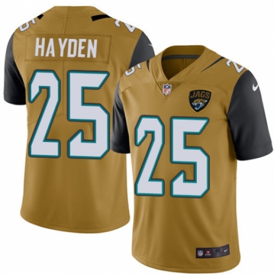 Men's Nike Jacksonville Jaguars #25 D.J. Hayden Limited Gold Rush Vapor Untouchable NFL Jersey - Ujersey