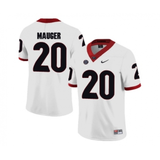 Georgia Bulldogs 20 Quincy Mauger White College Football Jersey - Ujersey