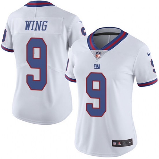 Women's Nike New York Giants #9 Brad Wing Limited White Rush Vapor Untouchable NFL Jersey - Ujersey