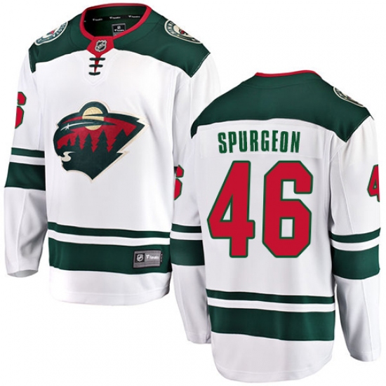 Men's Minnesota Wild #46 Jared Spurgeon Authentic White Away Fanatics Branded Breakaway NHL Jersey - Ujersey