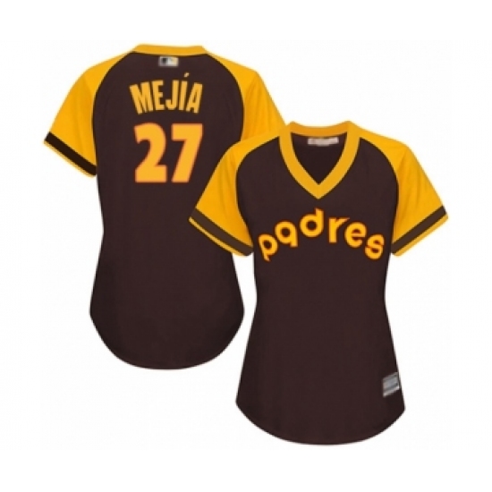 Women's San Diego Padres #27 Francisco Mejia Authentic Brown Alternate Cooperstown Cool Base Baseball Player Jersey - Ujersey