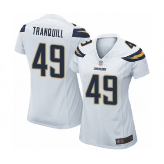Women's Los Angeles Chargers #49 Drue Tranquill Game White Football Jersey - Ujersey