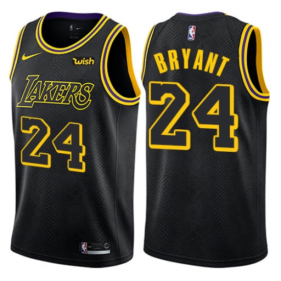 Women's Nike Los Angeles Lakers #24 Kobe Bryant Swingman Black NBA Jersey - City Edition - Ujersey