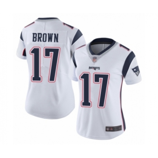 Women's New England Patriots #17 Antonio Brown White Vapor Untouchable Limited Player Football Jersey - Ujersey