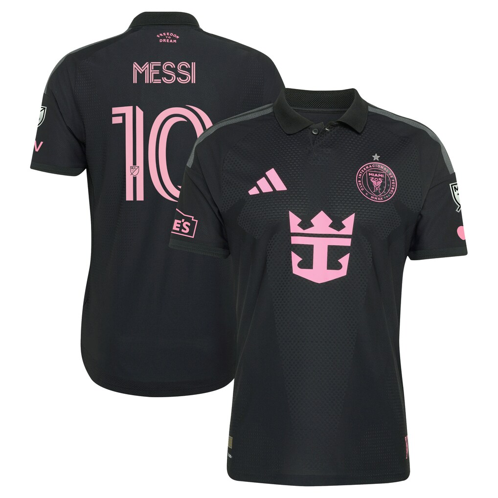 Men's Inter Miami CF Lionel Messi adidas Black 2026 Presagio On-Field Authentic Patch Jersey - Ujersey