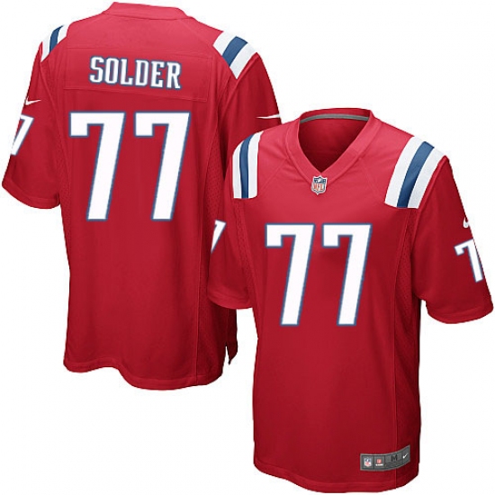 Men's Nike New England Patriots #77 Nate Solder Game Red Alternate NFL Jersey - Ujersey