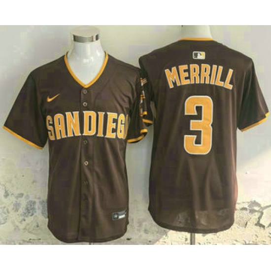Men's San Diego Padres #3 Jackson Merrill Brown Limited Stitched Jersey - Ujersey