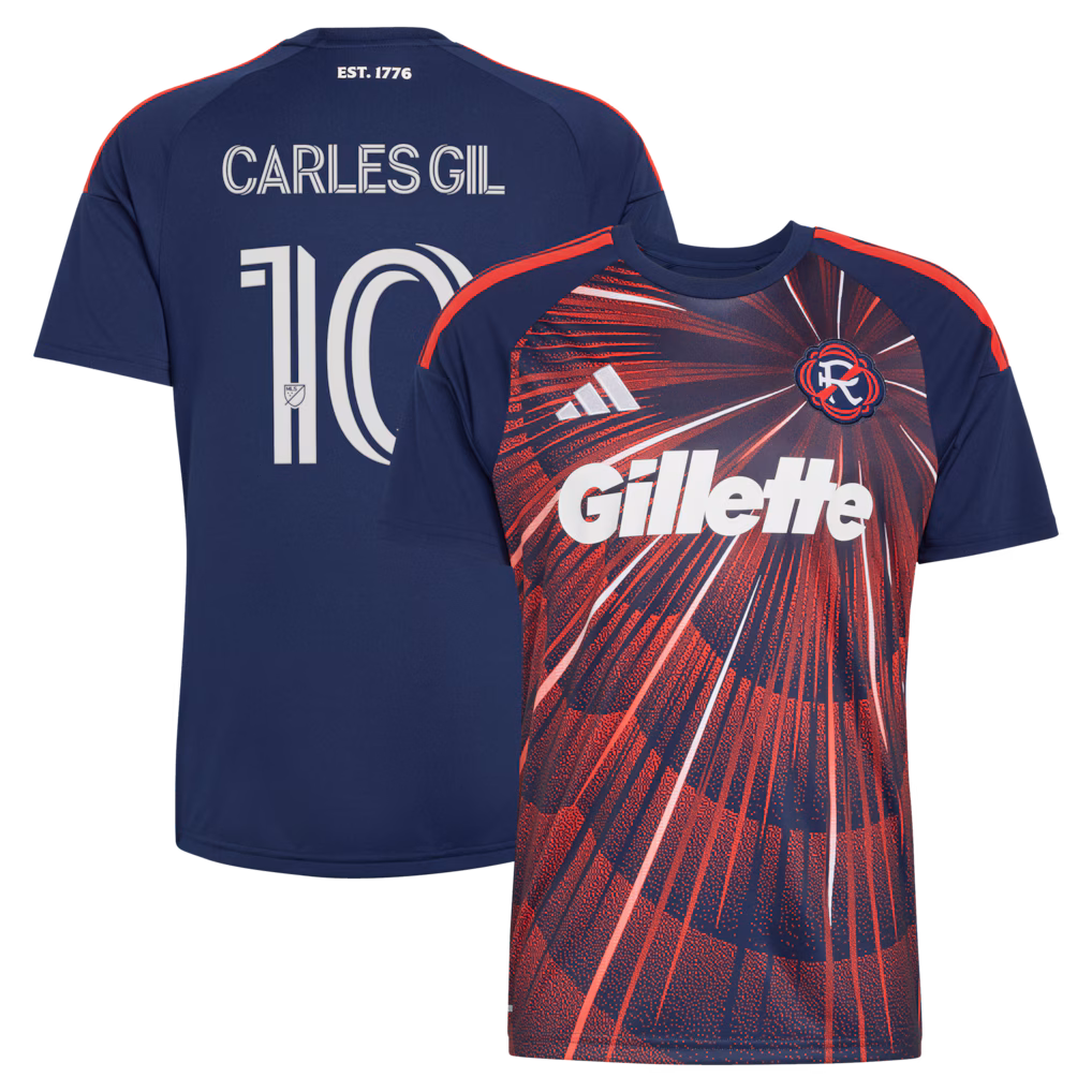 Men's New England Revolution Carles Gil adidas Blue 2026 Independence Day Replica Jersey - ujerseystore