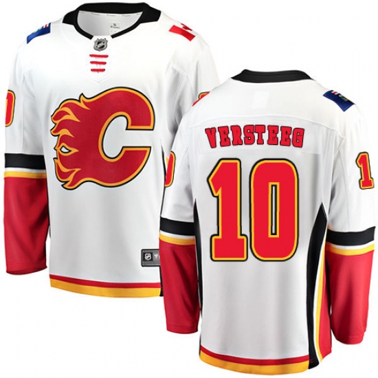 Men's Calgary Flames #10 Kris Versteeg Fanatics Branded White Away Breakaway NHL Jersey - Ujersey