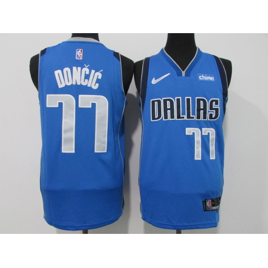 Men's Dallas Mavericks #77 Luka Doncic 75th Anniversary Diamond Blue 2021 Stitched Jersey - Ujersey