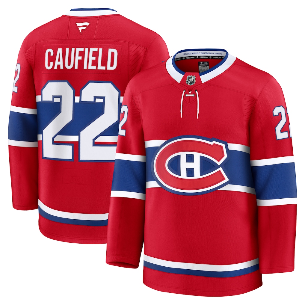 Men's Montreal Canadiens Cole Caufield Fanatics Red Home Premium Jersey - ujerseystore