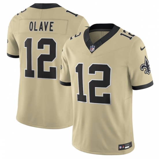 Men's New Orleans Saints #12 Chris Olave Gold 2025 F.U.S.E. Alternate Vapor Limited Football Stitched Jersey - Ujersey
