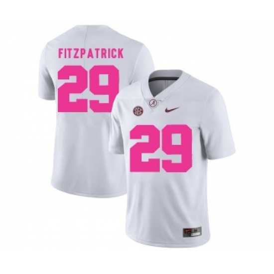 Alabama Crimson Tide 29 Minkah Fitzpatrick White 2018 Breast Cancer Awareness College Football Jersey - Ujersey
