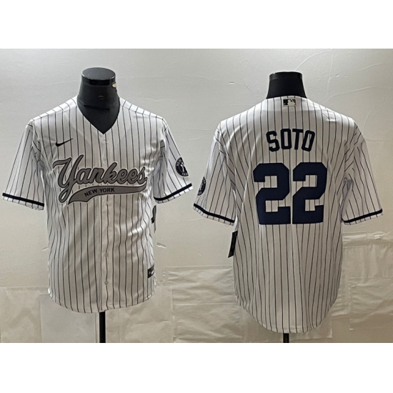 Men's New York Yankees #22 Juan Soto White Cool Base Stitched Baseball Jersey - Ujersey