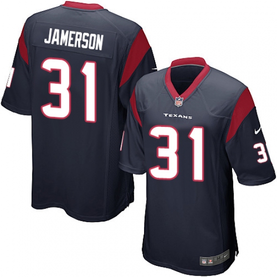Men's Nike Houston Texans #31 Natrell Jamerson Game Navy Blue Team Color NFL Jersey - Ujersey