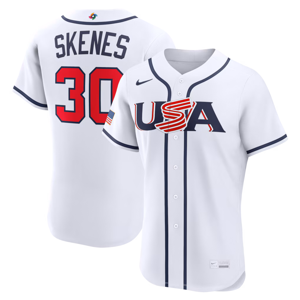 Men's USA Baseball Paul Skenes Nike White 2026 World Baseball Classic Home Authentic Jersey