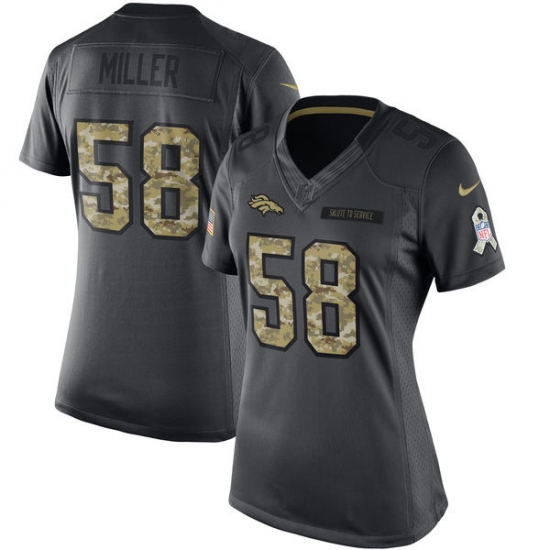 Women's Nike Denver Broncos #58 Von Miller Limited Black 2016 Salute to Service NFL Jersey - Ujersey