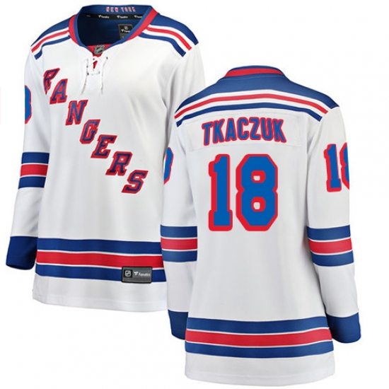 Women's New York Rangers #18 Walt Tkaczuk Fanatics Branded White Away Breakaway NHL Jersey - Ujersey