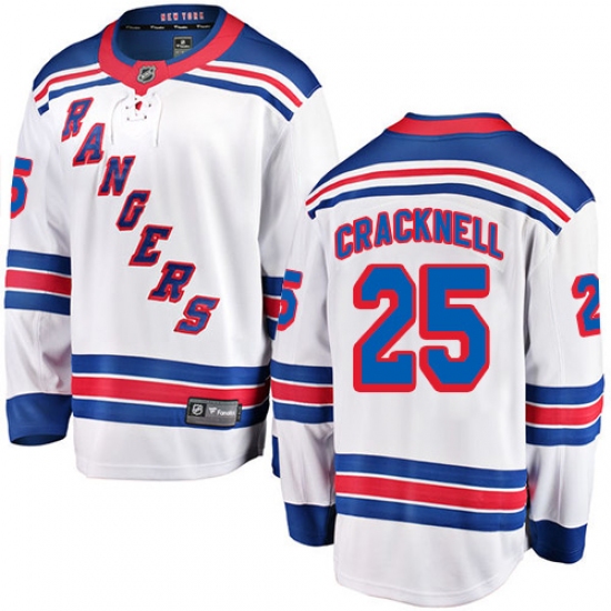 Men's New York Rangers #25 Adam Cracknell Fanatics Branded White Away Breakaway NHL Jersey - Ujersey