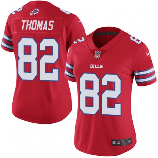 Women's Nike Buffalo Bills #82 Logan Thomas Limited Red Rush Vapor Untouchable NFL Jersey