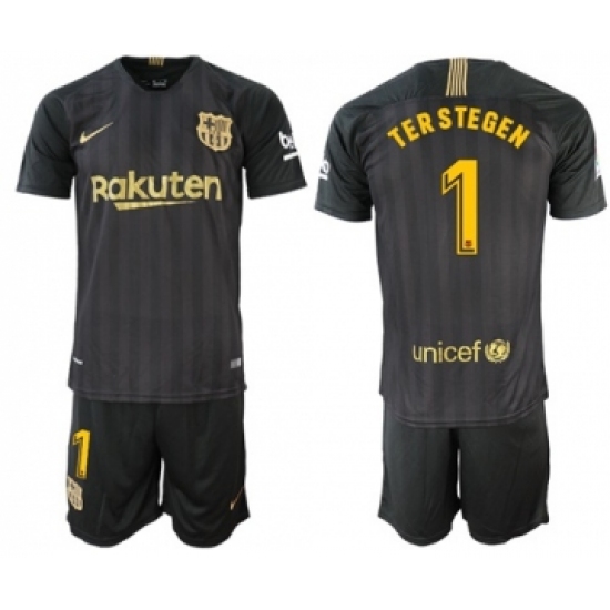 Barcelona #1 Ter Stegen Black Soccer Club Jersey