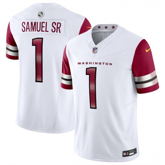 Men's Washington Commanders #1 Deebo Samuel Sr White 2025 F.U.S.E. Vapor Limited Football Stitched Jersey - Ujersey