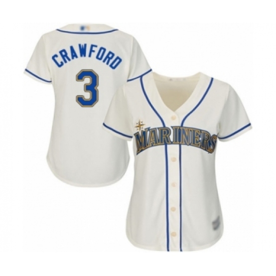 Women's Seattle Mariners #3 J.P. Crawford Authentic Cream Alternate Cool Base Baseball Player Jersey - Ujersey