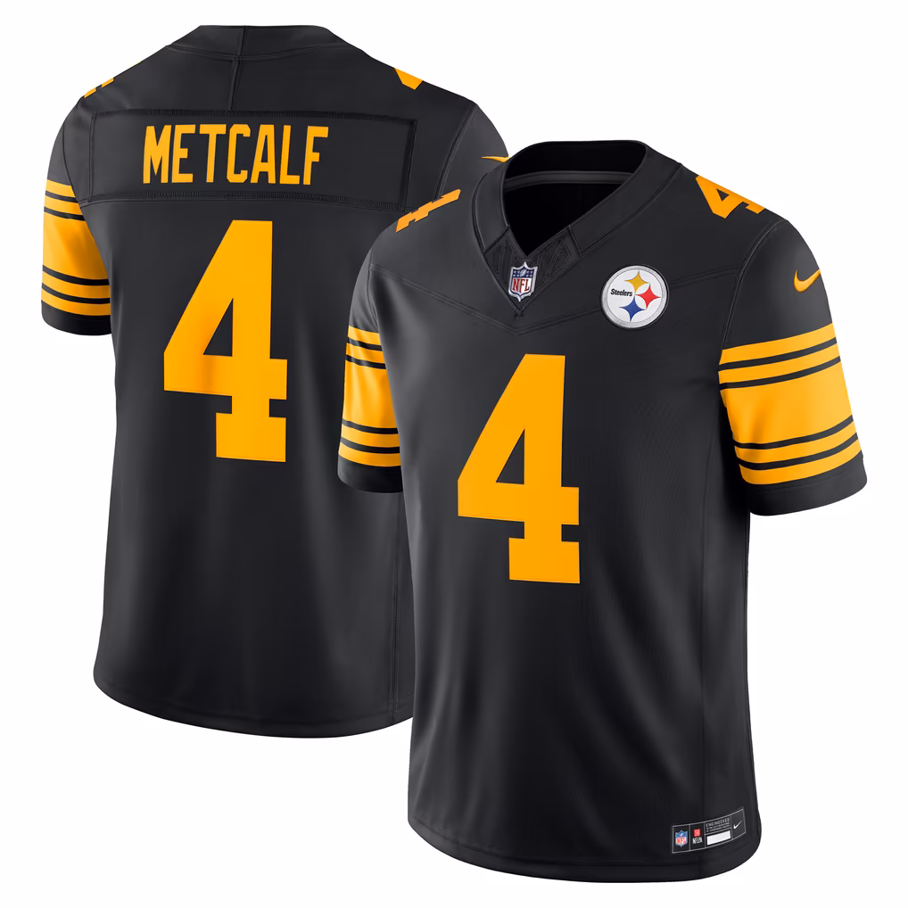Men's Pittsburgh Steelers DK Metcalf Nike Black Alternate Vapor F.U.S.E. Stitched Limited Jersey - SUjersey01