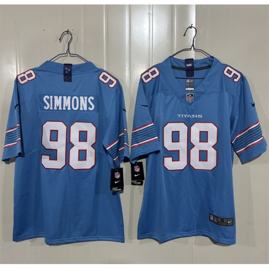 Men's Tennessee Titans #98 Jeffery Simmons Light Blue 2026 F.U.S.E. Vapor Limited Football Stitched Jersey - Ujersey