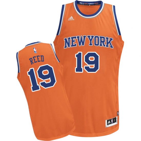 Men's Adidas New York Knicks #19 Willis Reed Swingman Orange Alternate NBA Jersey