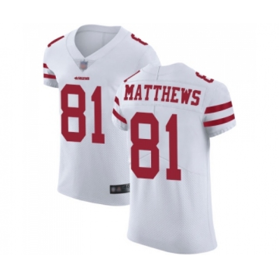 Men's San Francisco 49ers #81 Jordan Matthews White Vapor Untouchable Elite Player Football Jersey - Ujersey