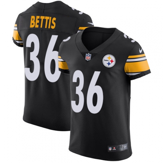 Men's Nike Pittsburgh Steelers #36 Jerome Bettis Black Team Color Vapor Untouchable Elite Player NFL Jersey - Ujersey