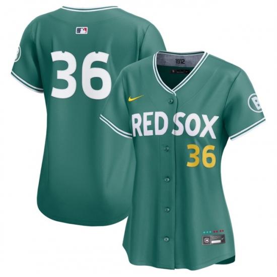 Women's Boston Red Sox #36 Triston Casas Green 2025 City Connect Limited Stitched Baseball Jersey(Run Small) - Ujersey