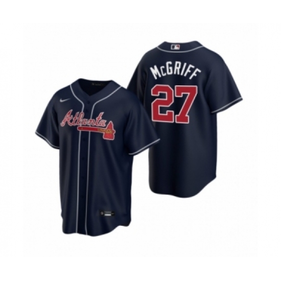 Women Atlanta Braves #27 Fred McGriff Nike Navy 2020 Replica Alternate Jersey - Ujersey