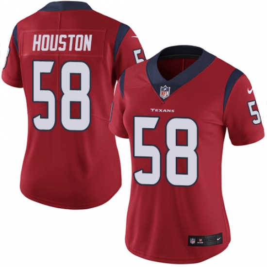 Women's Nike Houston Texans #58 Lamarr Houston Red Alternate Vapor Untouchable Elite Player NFL Jersey - Ujersey