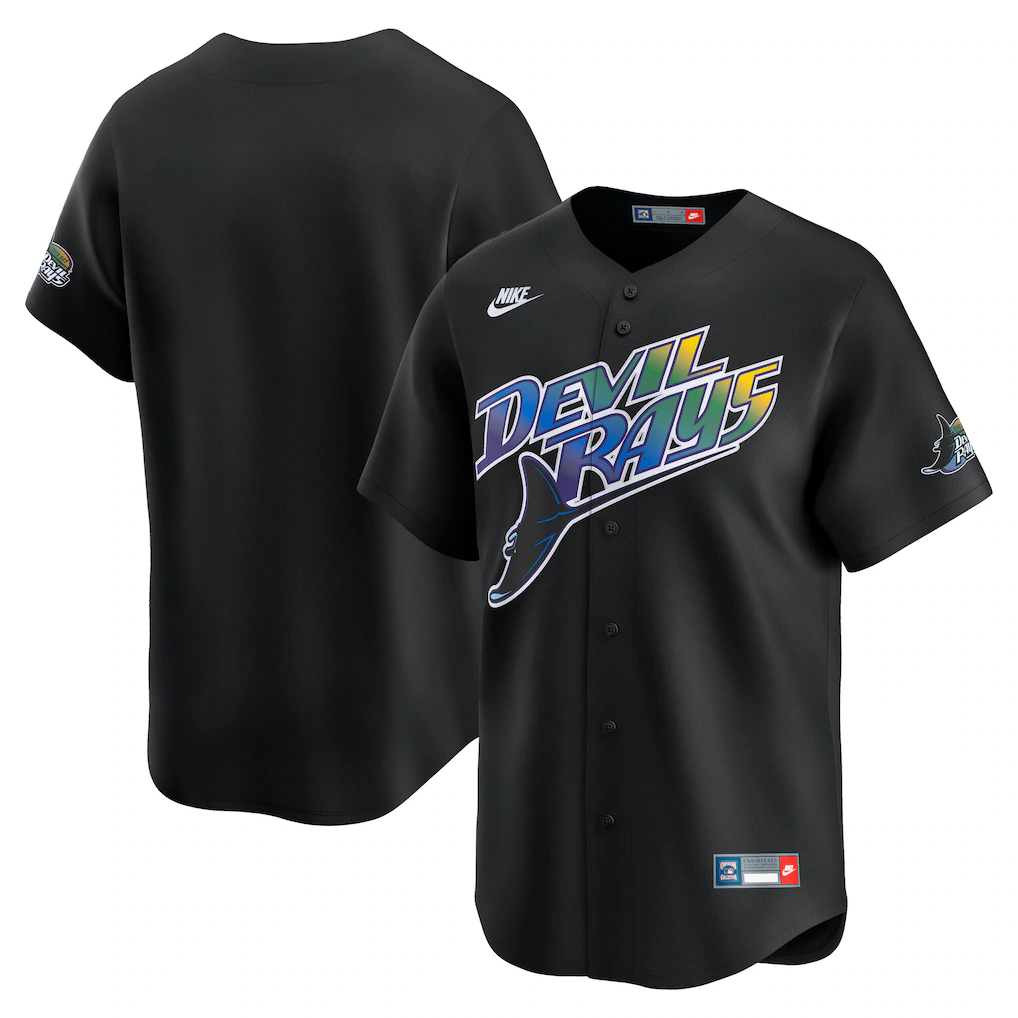 Men's Tampa Bay Rays Nike Black Cooperstown Collection Limited Jersey - SUjersey01