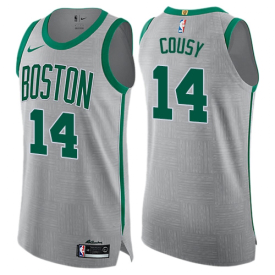 Men's Nike Boston Celtics #14 Bob Cousy Authentic Gray NBA Jersey - City Edition - Ujersey