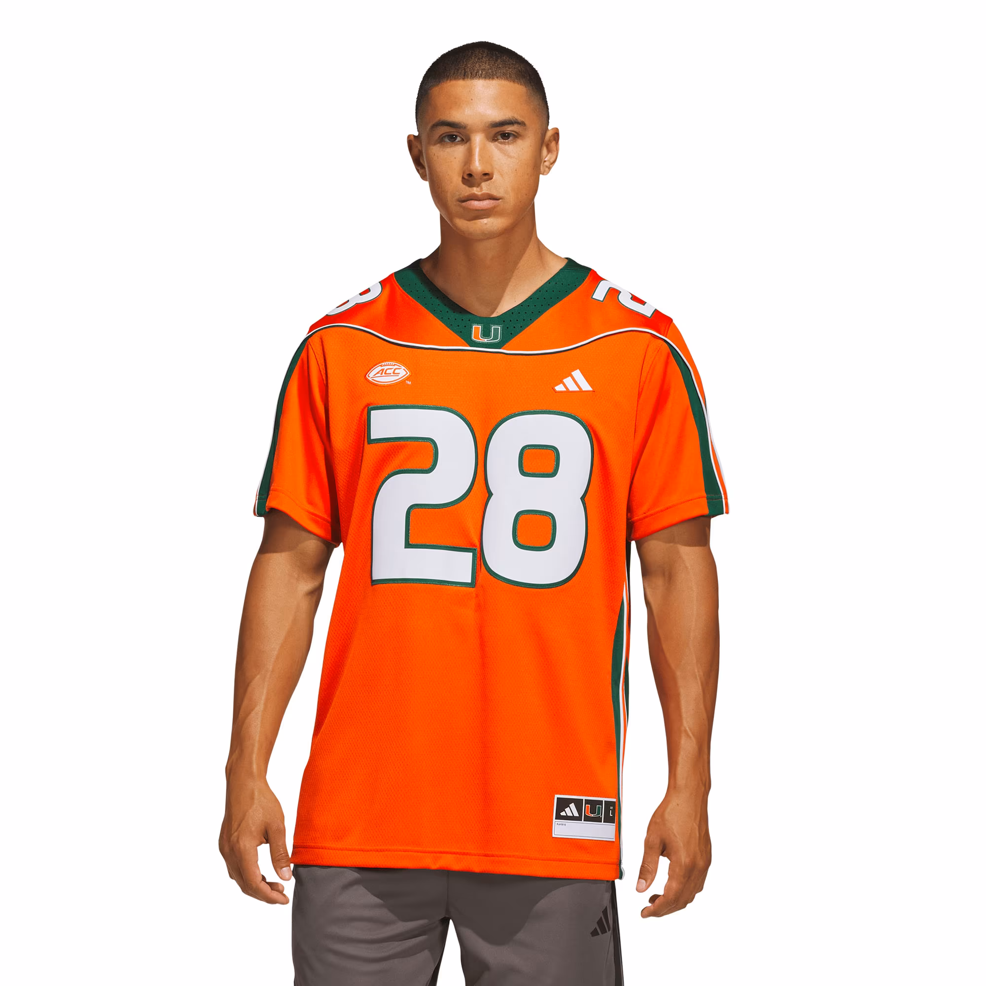 Men's adidas Clinton Portis Orange Miami Hurricanes Home It's Back Premier Jersey - U-jersey
