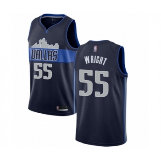 Men's Dallas Mavericks #55 Delon Wright Authentic Navy Blue Basketball Jersey Statement Edition - Ujersey