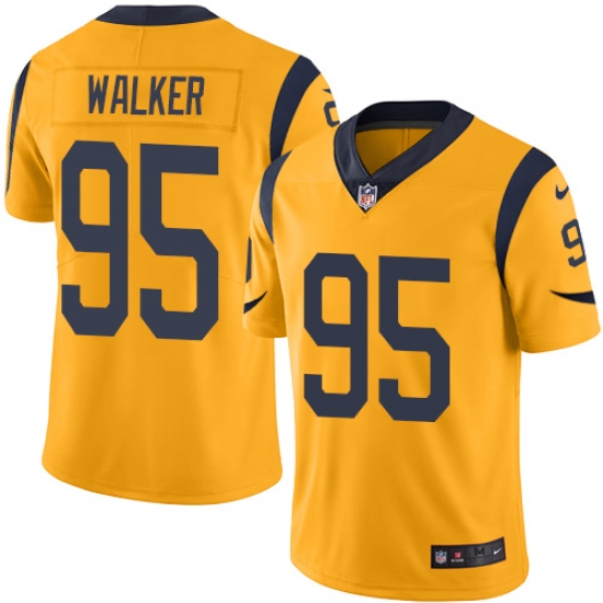 Youth Nike Los Angeles Rams #95 Tyrunn Walker Limited Gold Rush Vapor Untouchable NFL Jersey - Ujersey