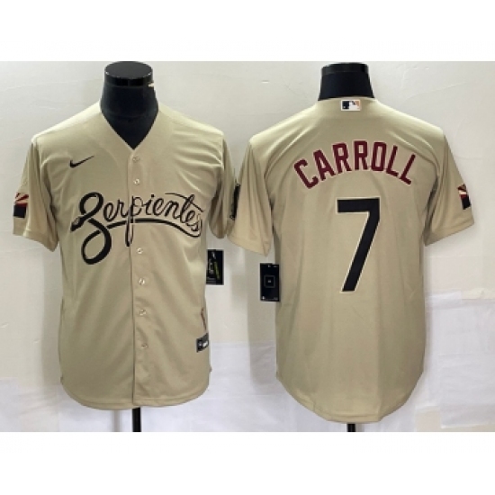 Men's Nike Arizona Diamondbacks #7 Corbin Carroll 2021 Gold City Connect Cool Base Stitched Jersey - Ujersey
