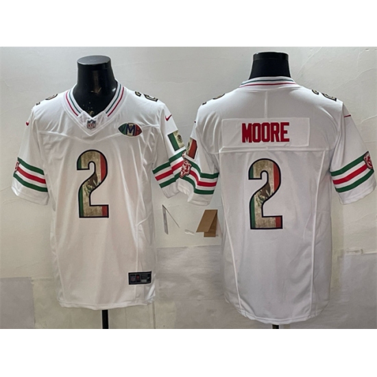 Men's Chicago Bears #2 D.J. Moore White Mexico F.U.S.E. With VMH Stitched Football Jersey - Ujersey