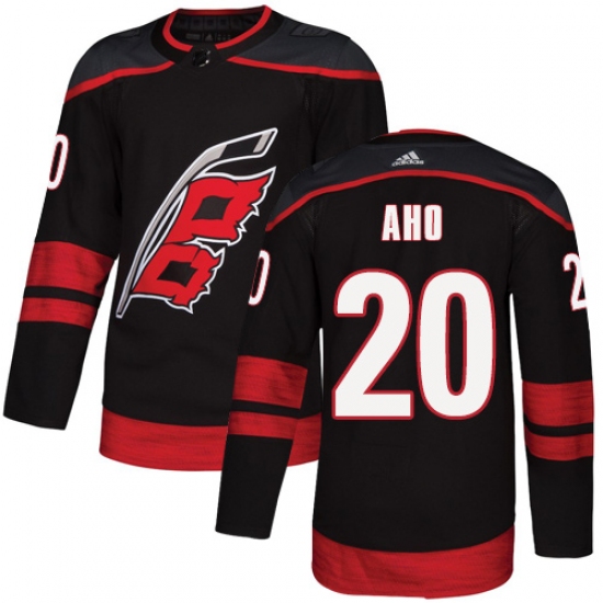 Men's Adidas Carolina Hurricanes #20 Sebastian Aho Authentic Black Alternate NHL Jersey - Ujersey
