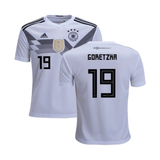 Germany #19 Goretzka White Home Kid Soccer Country Jersey
