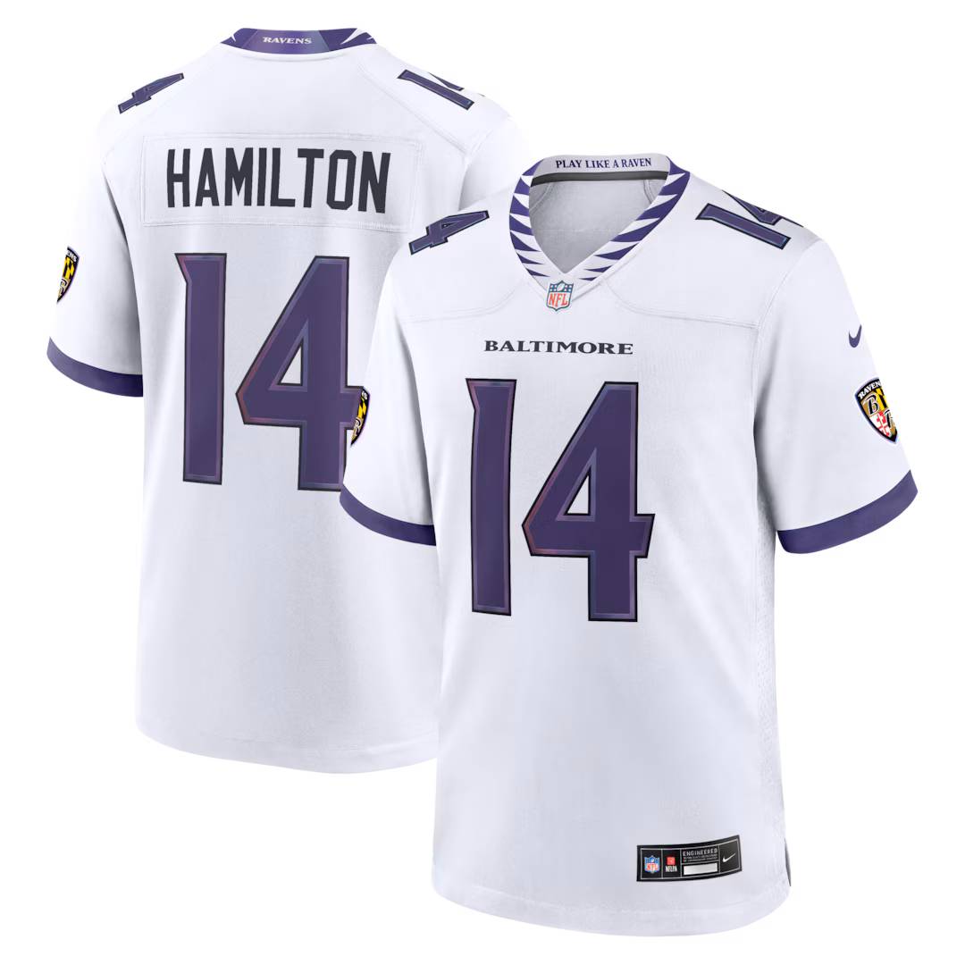 Men's Baltimore Ravens Kyle Hamilton Nike White Game Jersey - Ujersey