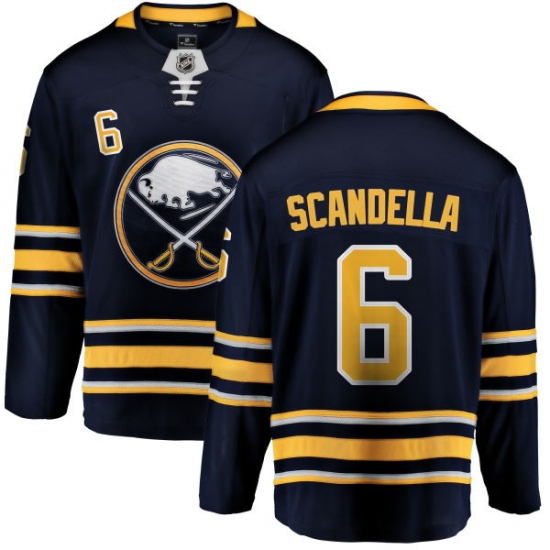 Men's Buffalo Sabres #6 Marco Scandella Fanatics Branded Navy Blue Home Breakaway NHL Jersey - Ujersey